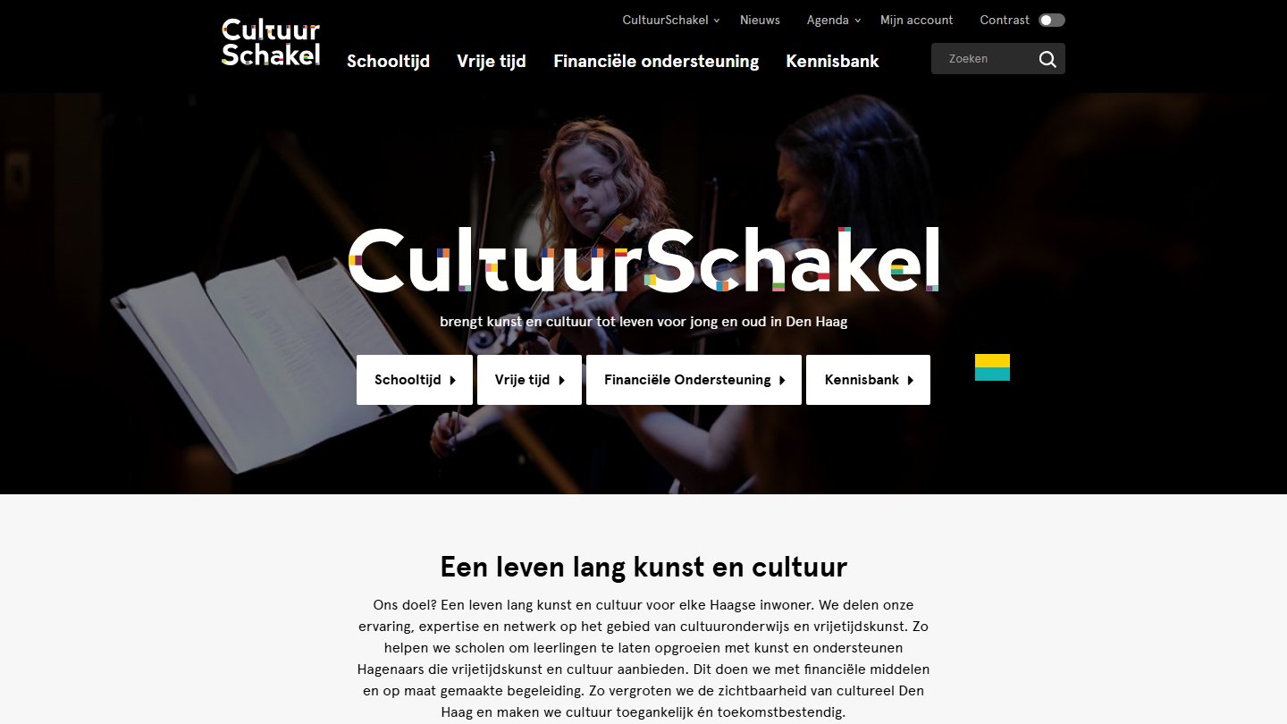 Umbraco website cultuurschakel.nl - Cultuurschakel Rotterdam cultuureducatie platform