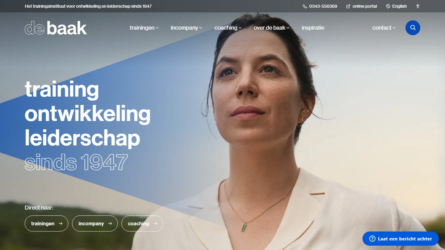 Umbraco website debaak.nl - De Baak leiderschapstrainingen platform