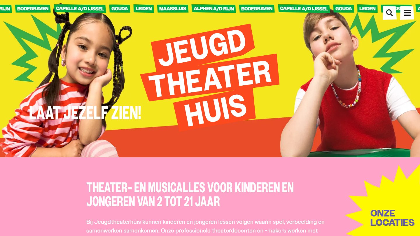 Umbraco website jeugdtheaterhuis.nl - Jeugdtheaterhuis platform voor educatie en voorstellingen
